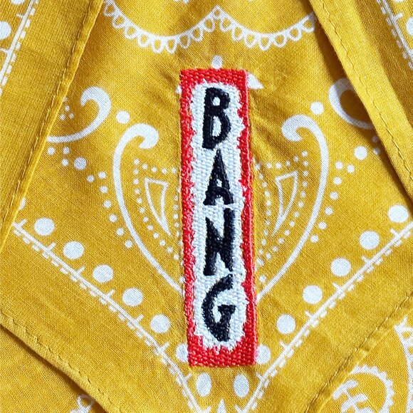 Embroidered BANG Western Star Bandana | Yellow | Tribute to Bey - Picture 2 of 2
